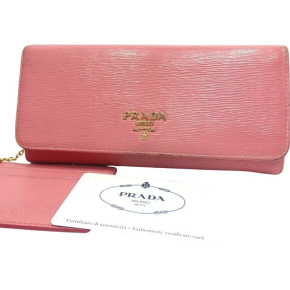 032190AR (K2) Prada Wallet Long Pink Leather - Picture 1 of 16